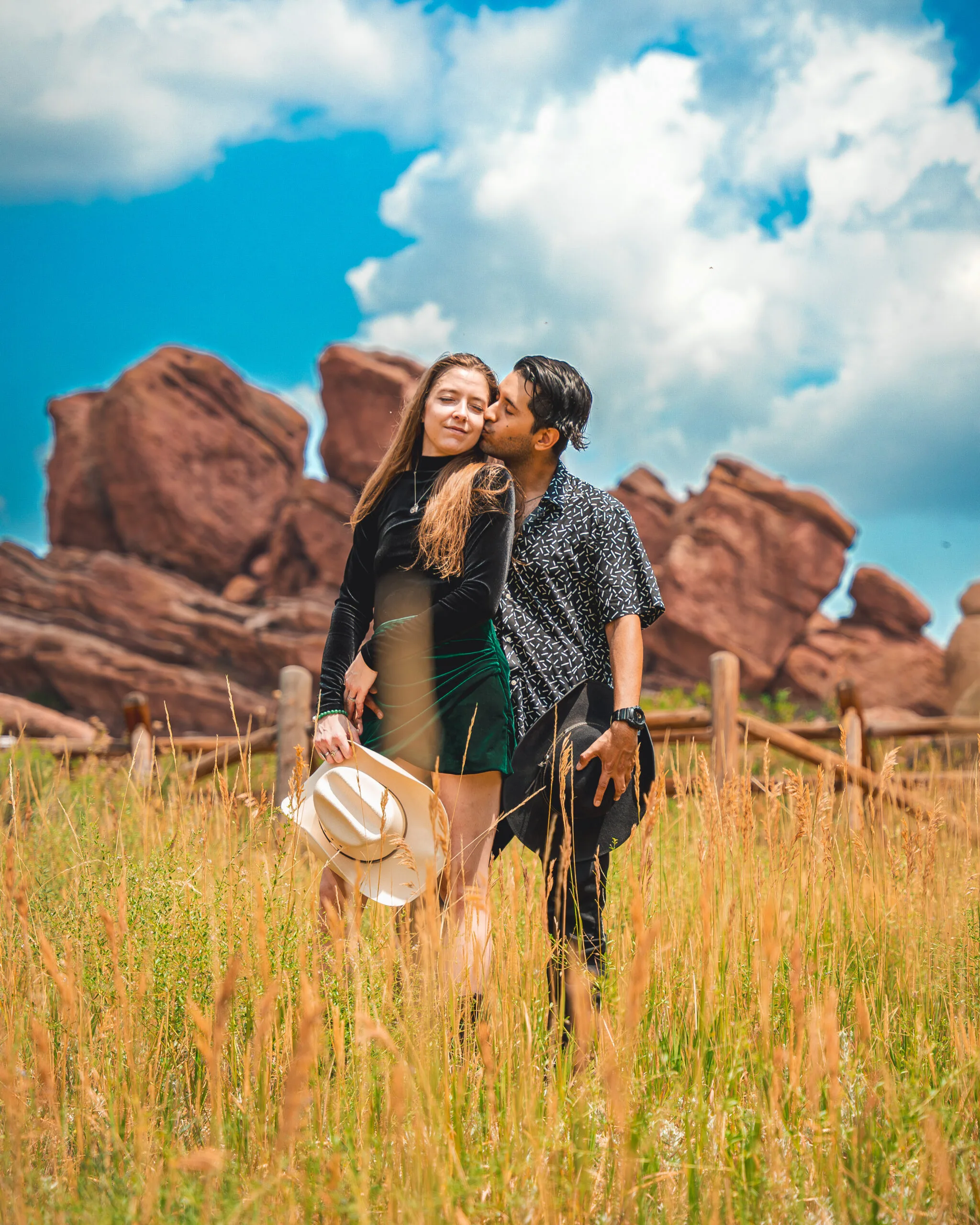 Engagement portrait at Red Rocks in Colorado